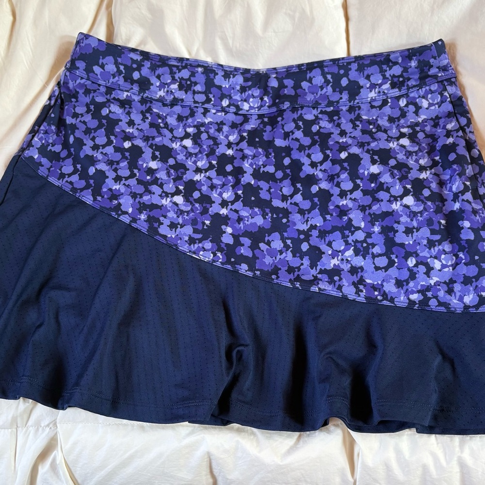 PGA Tour Purple Floral & Navy Circle Skirt